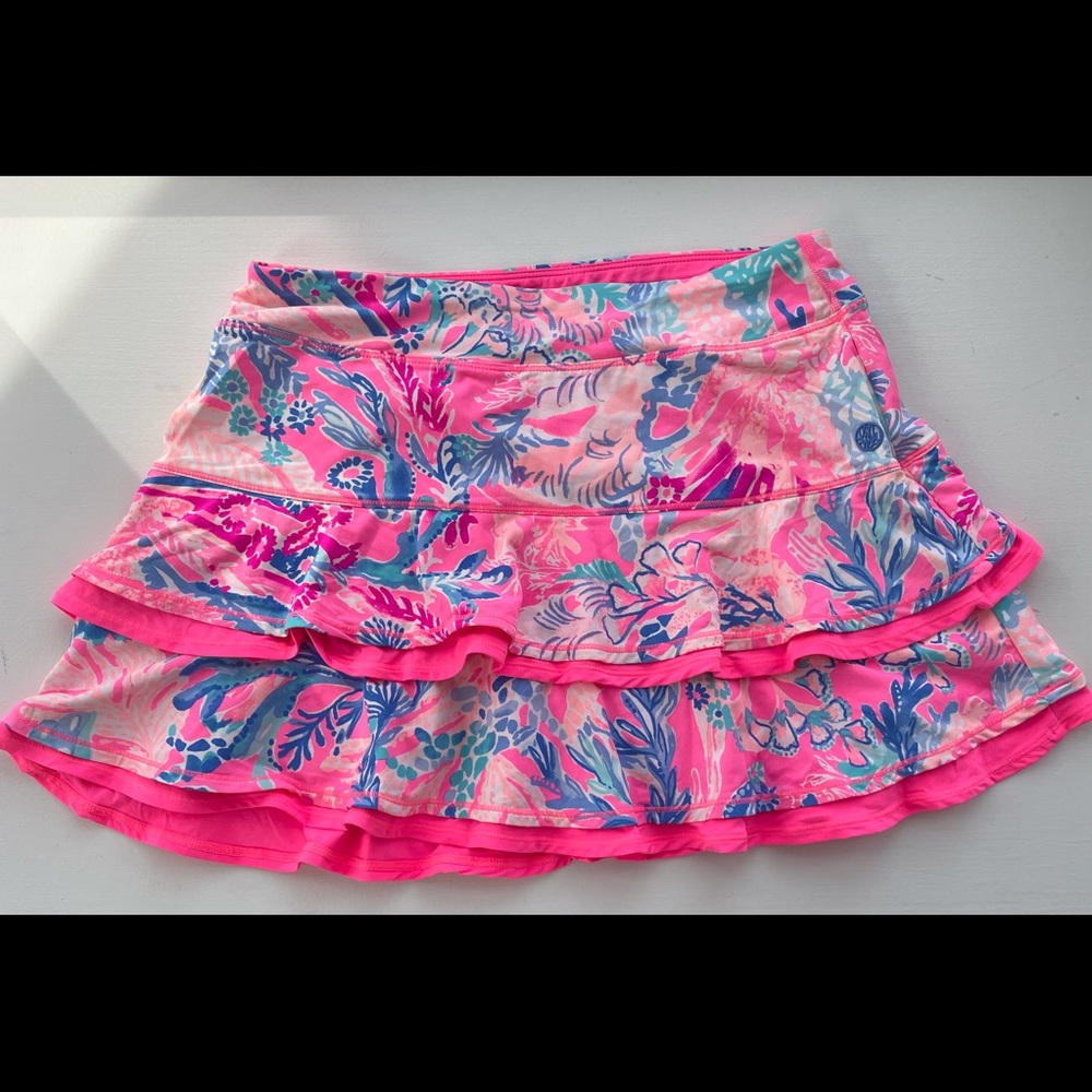 Lilly Pulitzer UPF 50+ Meryl Nylon Zela Skort EUC Small Pascha Pink Aquadesiac
